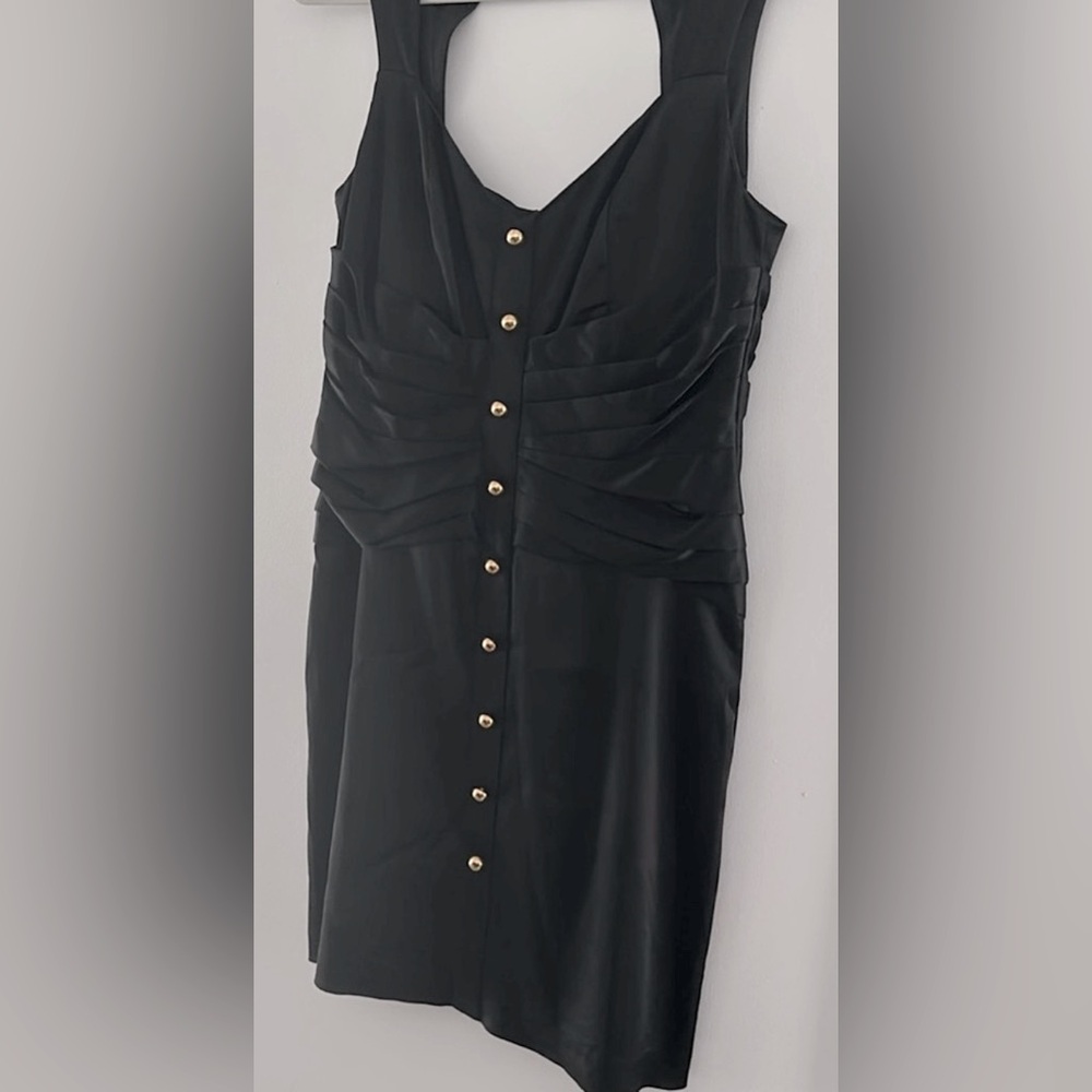 Arden B black dress with gold buttons. Size medium.